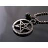 Dark Pentagram and Black Spinel Necklace, Black Necklace