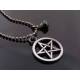 Dark Pentagram and Black Spinel Necklace, Black Necklace