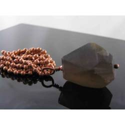 Huge Smokey Quartz and Copper Necklace