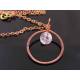 Wire Wrapped Frame Pendant with 2ct Cubic Zirconia, Necklace