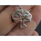 Tree of Life Necklace with Blue Chalcedony Bead and Crescent Moon Charm