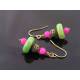 Chrysoprase and Pink Jade Earrings