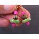 Chrysoprase and Pink Jade Earrings