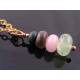 Stacked Gemstone Necklace with Prehnite, Bloodstone, Pink Jade and Tourmaline Cat's Eye