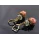 Mint Green and Dusky Pink Czech Bead Earrings