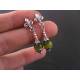 Fleur de Lys and Green Cat's Eye Earrings, Studs