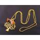 Cute Tree of Life Necklace with Czech Flower Beads, Gold