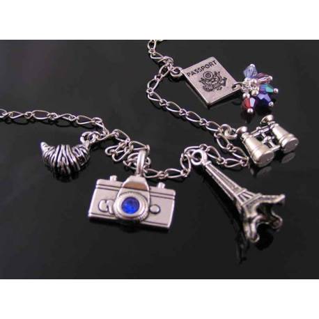 Travel to Paris Charm Necklace