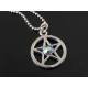 Crystal Set Pentagram Necklace with Garnet Drop, Supernatural Necklace,