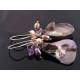 Large Purple Shell Drop Earrings with Amethyst, Pearls and Crystals
