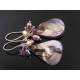 Large Purple Shell Drop Earrings with Amethyst, Pearls and Crystals