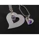 Mother and Daughter Two Heart Necklace Set