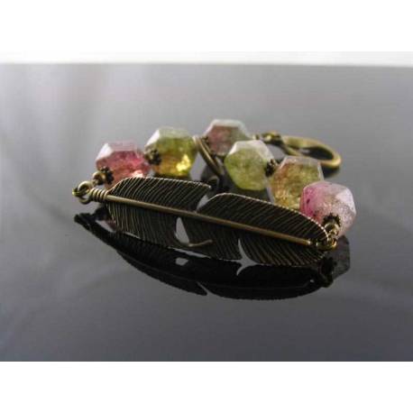 Watermelon Quartz Bracelet with Feather Charm