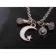 Crescent Moon and Star Necklace with Moonstones and Labradorite
