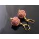 Vintage Pink Rose Earrings