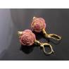 Vintage Pink Rose Earrings