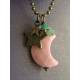 Pink Moon Necklace with Star Charms and Aventurine Stars