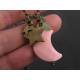 Pink Moon Necklace with Star Charms and Aventurine Stars