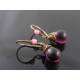 Amethyst Czech Glass Teardrop Earrings