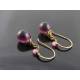Amethyst Czech Glass Teardrop Earrings