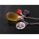 Charm Necklace with Large Czech Glass Honey Drop, Iolite and Bee