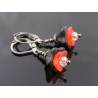 Orange and Black Flower Earrings