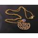 Matte Gold Crescent Moon Necklace with Rainbow Moonstone