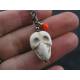 Carved Howlite Skull Necklace, Halloween Necklace