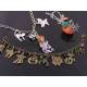 Carnelian and Peridot Earrings Pumpkin Charm - Halloween Earrings
