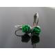 Green Flower Earrings, Stainless Steel 