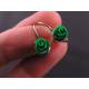 Green Flower Earrings, Stainless Steel 