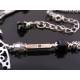 Bat Necklace with Black Crystal Drop