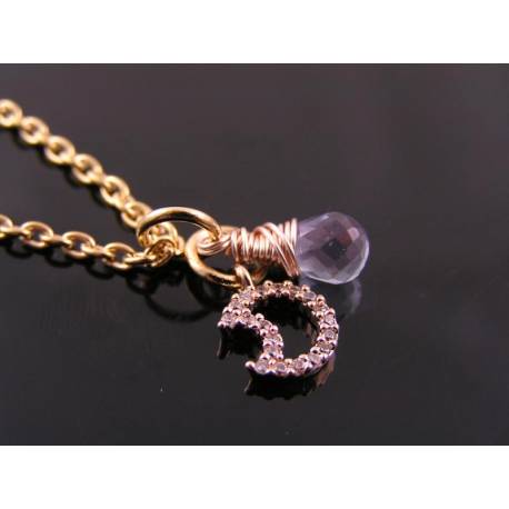 Tiny Rose Gold Crescent Moon Necklace