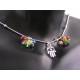 Hamsa Hand Necklace with Crystals in Chakra Colours, Protection Necklace