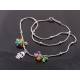 Hamsa Hand Necklace with Crystals in Chakra Colours, Protection Necklace