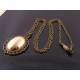 Vintage Style Necklace with Filigree Pendant and Gold Cabochon