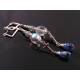 Inline Cross Earrings in Blue and Silver