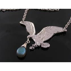 Large Eagle Necklace with Labradorite