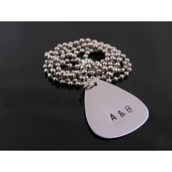 Guitar Pick, Personalised Pendant Necklace