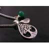 Tree of Life Necklace with Green Onyx and Moonstone