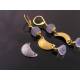 Iolite and Ice Quartz Crescent Moon Earrings