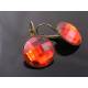 Red Cabochon Sleeper Earrings