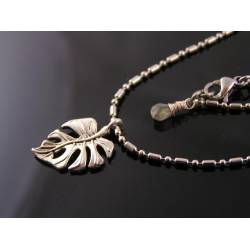 Leaf Necklace with Labradorite