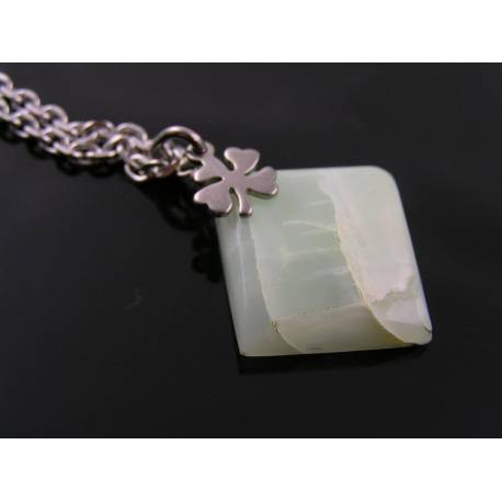 Green Moonstone and Dragonfly Necklace