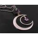 Large Crescent Moon Necklace with Amethyst Star Charm