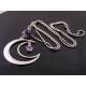 Large Crescent Moon Necklace with Amethyst Star Charm
