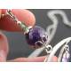 Large Crescent Moon Necklace with Amethyst Star Charm