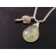 Prehnite Necklace with Flower Charm