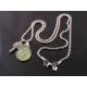Prehnite Necklace with Flower Charm