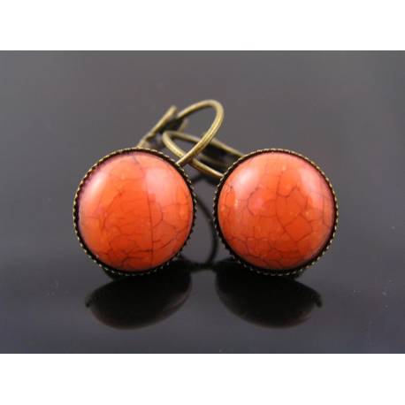 Burnt Orange Sleeper Earrings